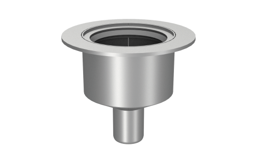 Нижняя часть шпигата с фланцем под приварку, выпуск вниз