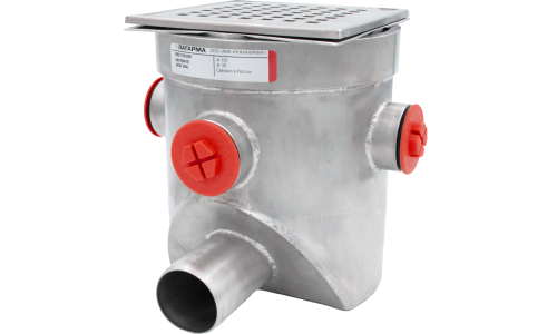 Шпигат вакуумный составной, выпуск вбок Ø50