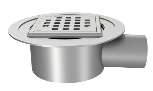 Шпигат регулируемый с сифоном составной, выпуск вбок Ø50