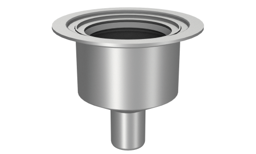 Нижняя часть шпигата с биметаллическим фланцем под приварку, выпуск вниз